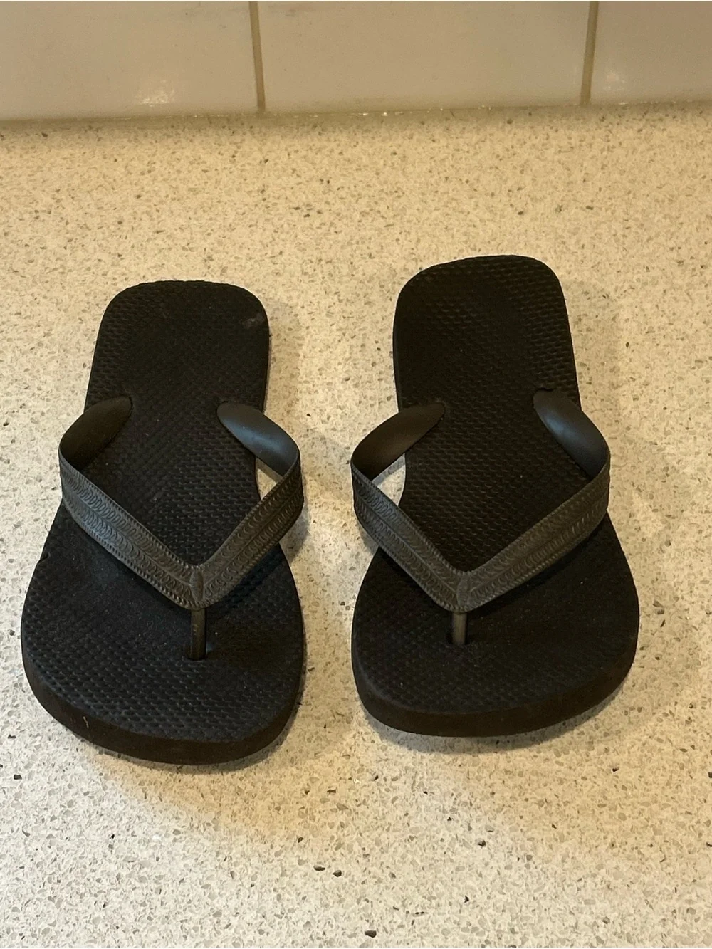 Women's Black Flip Flop Sandals, Size 7